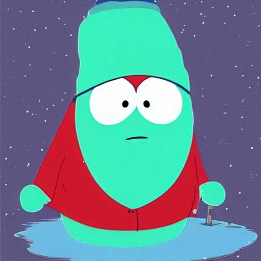 Prompt: a towelie from south park decided to puff