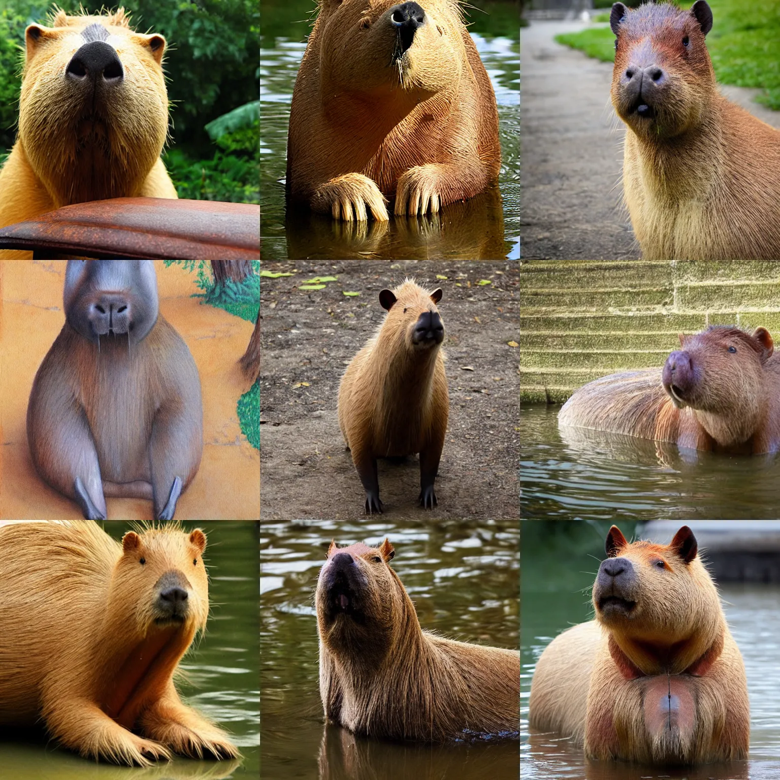 Prompt: lord capybara sitting on a throne