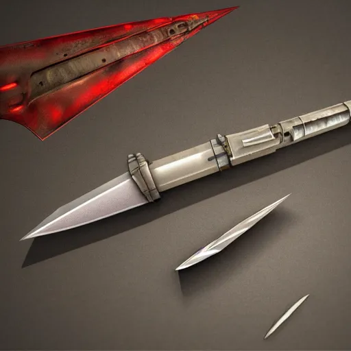 Image similar to translucent sci-fi dagger, 8k, hyper realistic