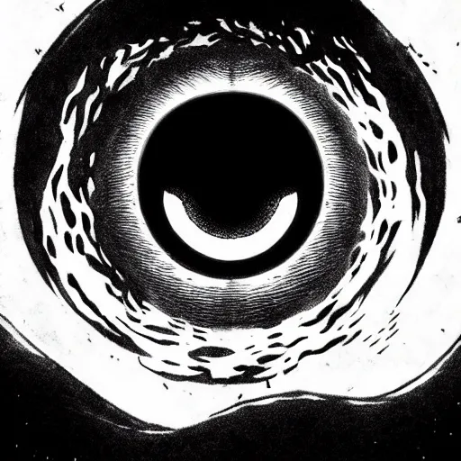 Prompt: the Eye of the Void Vel'Koz (league of legends, 2009), artwork by kentaro miura, Kentaro Miura style, Berserk Style, High details, cinematic composition, manga, black and white ink style, a lot of details with ink shadows