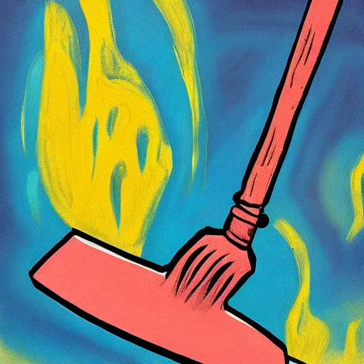 Prompt: a detailed fauvist painting of a shovel hitting an alien artifact in the sand, graphic novel illustration,