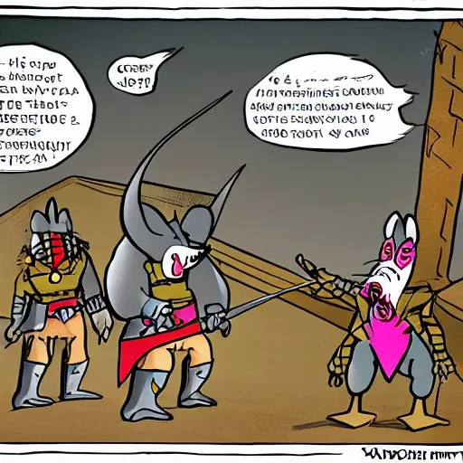 Image similar to cartoon about hight rat knights