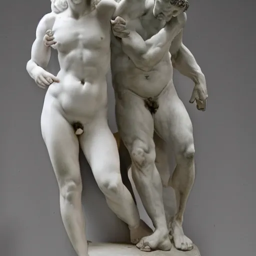 Image similar to Angry Karen demands to see the manager, marble statue by Michelangelo