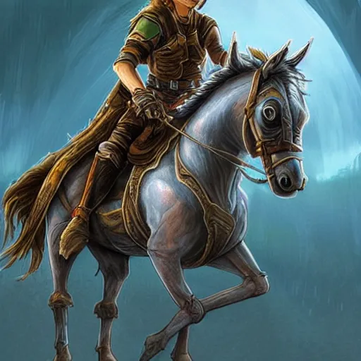 Image similar to Link on Horse :: in biopunk style :: concept art