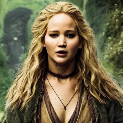 Image similar to jennifer lawrence as a hobbit