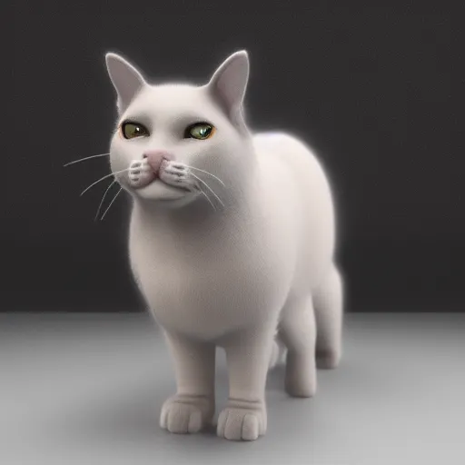 Prompt: a cat mixed with a Belgian Blue, very detailed, ultrarealistic, dramatic lighting, electrical details, high details, 4k, 8k, best, accurate, trending on artstation, fur, groom, k9, photorealism, ultrarealistic, octane render, ray tracing, mental ray, catdog, unreal engine 5