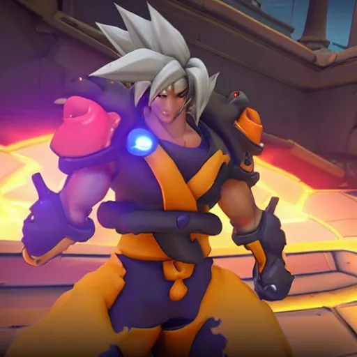 Prompt: overwatch game character goku