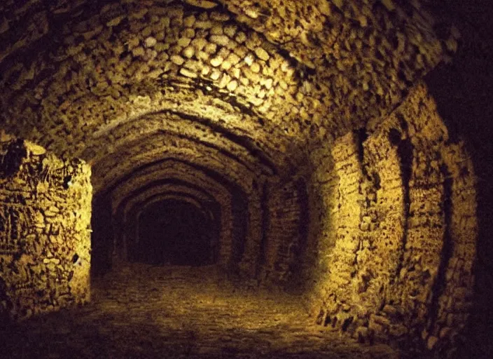 Prompt: Paris Catacombs, hyper realistic 4k by Albert Bierstadt and Greg rutkowski