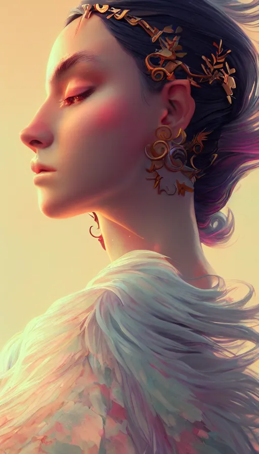 Prompt: a beautiful goddesses, profile, full body, universe in the background, dream, highly detailed, digital painting, refreshing, trending on artstation, octane render, illustration by james jean