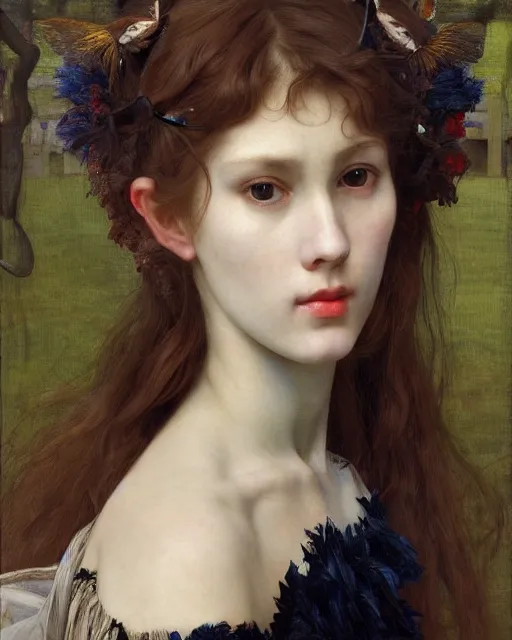 Image similar to a beautiful girl wearing face paint, by edgar maxence and caravaggio and michael whelan, intricate painting, hyper realistic, extremely detailed and beautiful aesthetic face, 8 k resolution