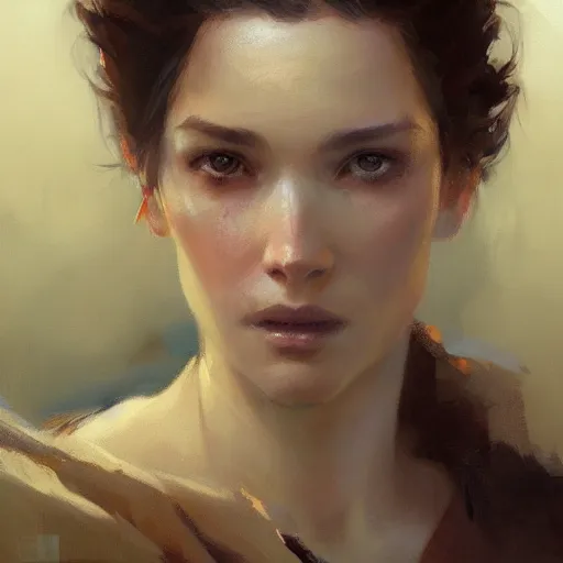 Prompt: a woman with a gorgeous face, portrait by Greg Rutkowski, craig mullins and Gaston Bussiere