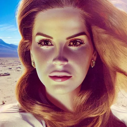 Image similar to Lana Del Rey instagram selfie on Mars, photorealistic, 4k, 8k