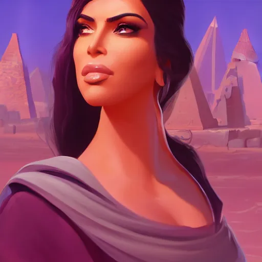 Image similar to portrait of kim kardashian as isis, the egyptian goddess, mattepainting concept blizzard pixar maya engine on stylized background splash comics global illumination lighting artstation lois van baarle, ilya kuvshinov, rossdraws