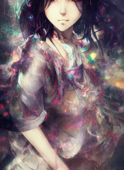 Prompt: Portrait of Mayuri Shiina, colorful, atmospheric lighting, intricate detail, cgsociety, ambient light, dynamic lighting, anime style by Yusuke Kozaki