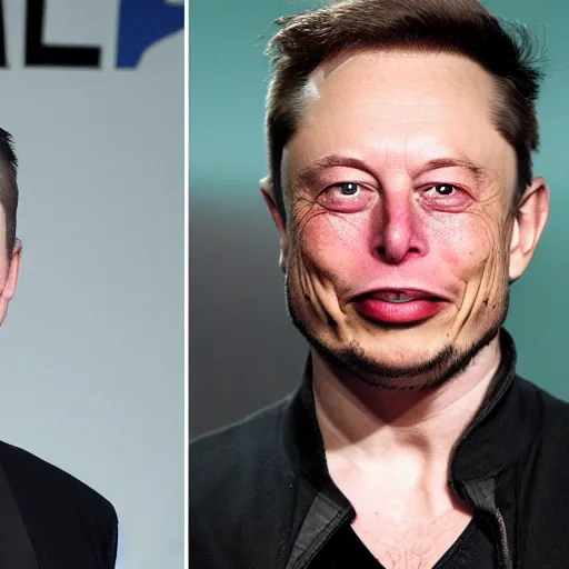 Prompt: Elon mush punched in face poor Gollum