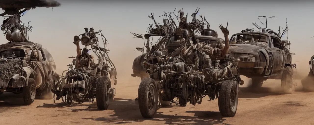 Prompt: inside the thunder dome, mad max