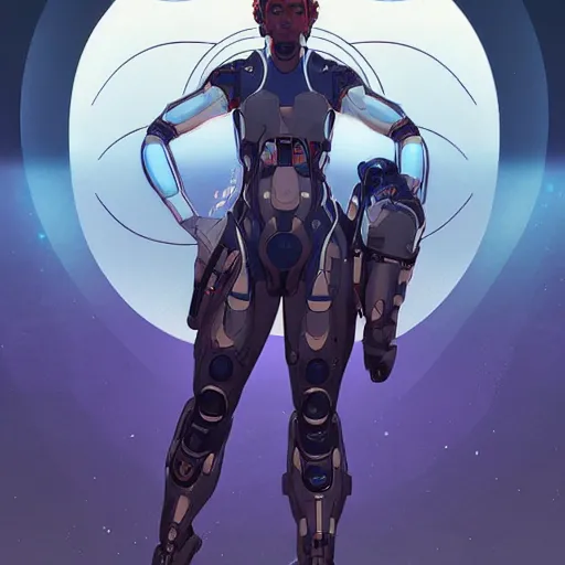 Prompt: symmetry! futuristic robotic astronaut, apex legends, illustration, art by artgerm and greg rutkowski and alphonse mucha