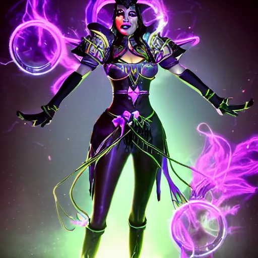 Image similar to Nox goddess of the night from the game Smite, retro, photo