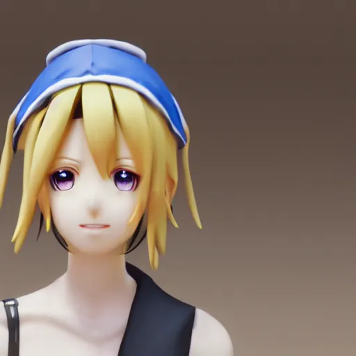 Image similar to Kagamine Rin high detailed 3d render, unreal engine 5, 8k