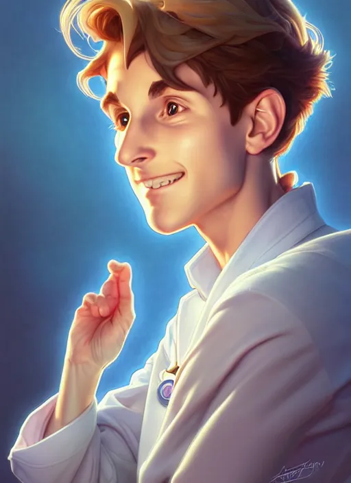 Image similar to cute doctor mason mount, natural lighting, path traced, highly detailed, high quality, digital painting, by don bluth and ross tran and studio ghibli and alphonse mucha, artgerm