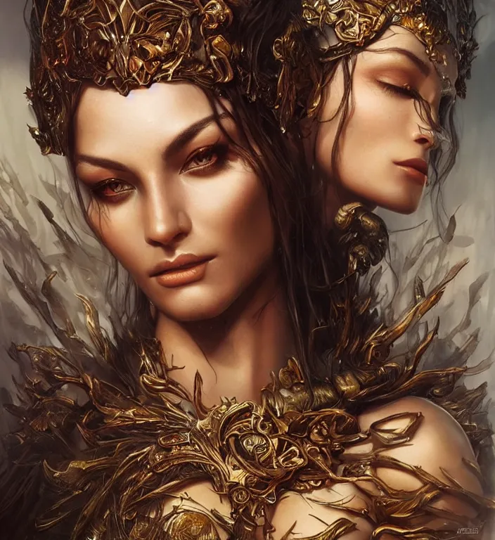 Image similar to unreal engine render + a goddess, smooth, coherent, high detailed, by Karol Bak, featured on artstation, instagram HD, unreal engine