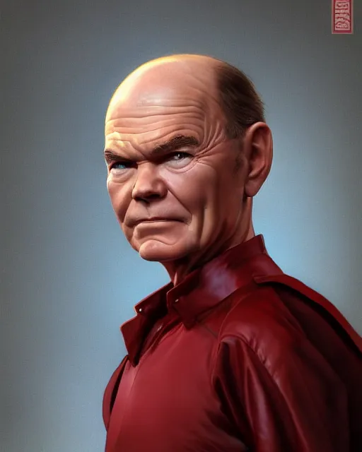 Image similar to Red Forman, Batman portrayed by Red Forman, digital art, trending on artstation oil on canvas by J. C. Leyendecker and Edmund Blair Leighton and Charlie Bowater octane render