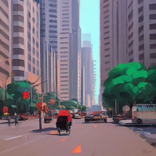 Image similar to avenida paulista painted by atey ghailan