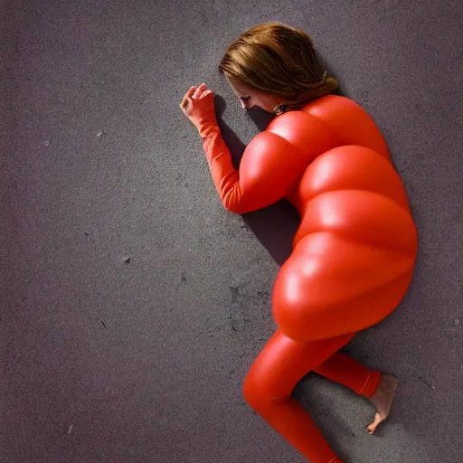 Image similar to emma watson dressed in a tomato, hyperrealistic, photography, 8 k