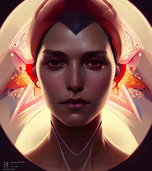 Image similar to symmetry ( wanda maximoff ) ultra detailed, intricate, dynamic lighting, digital art, digital painting, art station, wlop, sharp focus, illustration, art by artgerm and greg rutkowski and alphonse mucha