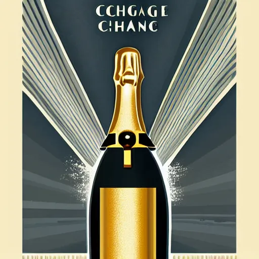 Prompt: art deco champagne poster