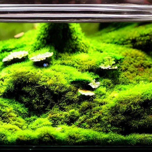 Prompt: moss terrarium beautiful 4 k close - up highly detailed stunning lighting