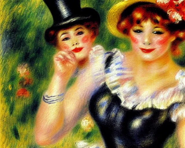 Image similar to vintage, champagne. cancan, french, realistic, cheerful, 1 9 0 2 art by renoir