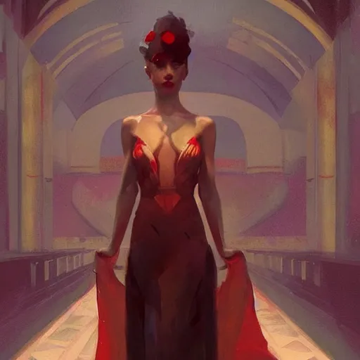 Image similar to 💃🌹, Art Deco, Greg rutkowski Trending artstation