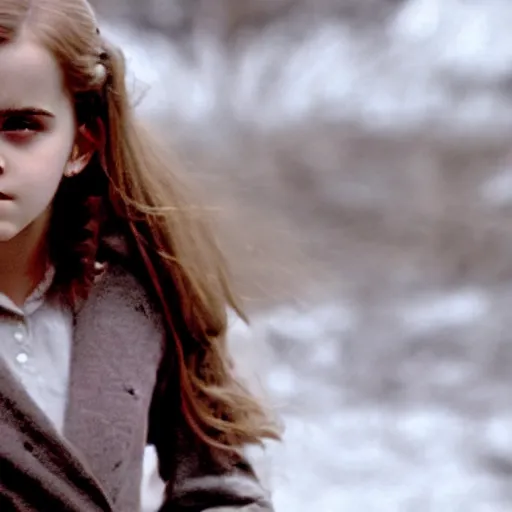 Image similar to photograph. [ young ] emma watson as hermione granger 2 0 0 4. extremely detailed. 4 k. screenshot.