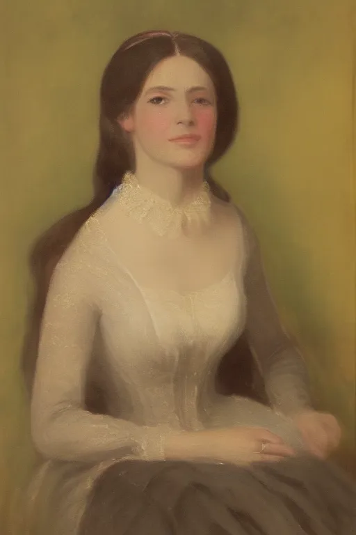 Image similar to a portrait of elsa jean in an 1 8 5 5 painting by elisabeth jerichau - baumann. painting, oil on canvas