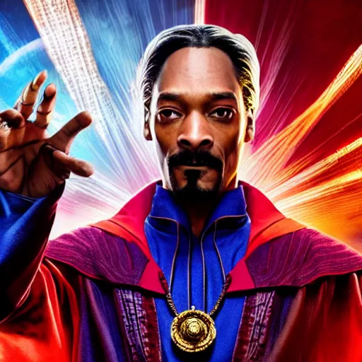 Image similar to snoop dogg as doctor strange, marvel cinematic universe, mcu, 8 k, raw, unedited, symmetrical balance, in - frame,