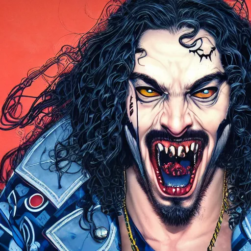 Prompt: portrait closeup of crazy post malone as vampire, symmetrical!!!!!!!!, by yoichi hatakenaka, masamune shirow, josan gonzales and dan mumford, ayami kojima, takato yamamoto, barclay shaw, karol bak, yukito kishiro