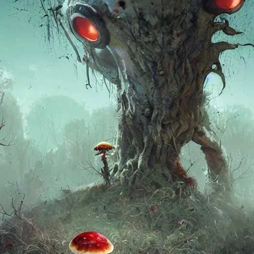 Prompt: zombie mushroom geog darrow greg rutkowski