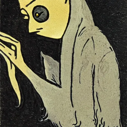 Image similar to nosferatu, illustration by tove jansson
