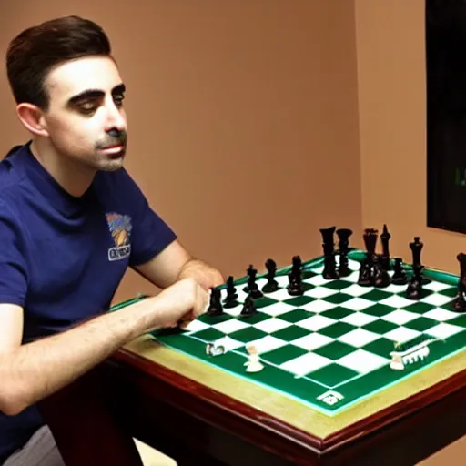 Prompt: shroud playing chess