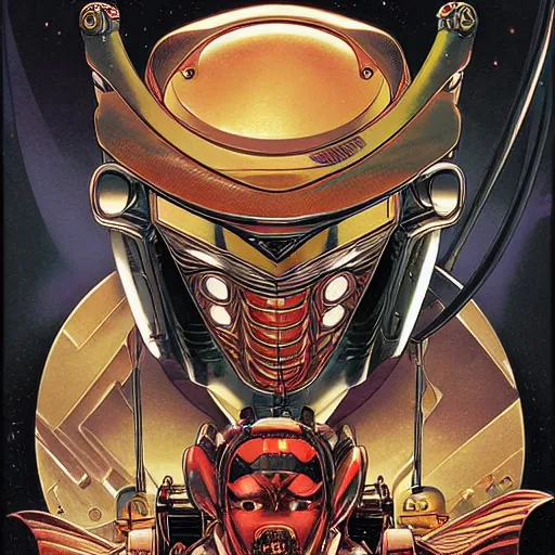 Prompt: portrait of crazy the rocketeer, symmetrical, by yoichi hatakenaka, masamune shirow, josan gonzales and dan mumford, ayami kojima, takato yamamoto, barclay shaw, karol bak, yukito kishiro, jean - baptiste monge