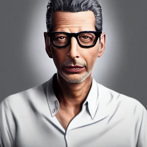 Image similar to !! hyperrealistic!! jeff goldblum, by istvan sandorfi & thomas eakes & xiang duan, perfect facial symmetry, dim volumetric cinematic lighting, 8 k octane comprehensive render, extreme hyper - detailed attributes & atmosphere, intricate, impossibly lifelike composition, masterpiece, artstation, stunning,