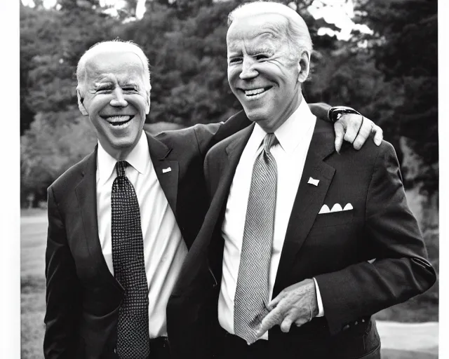 Image similar to president joe biden face to face with president joe biden, nikon 3 5 mm, photograph