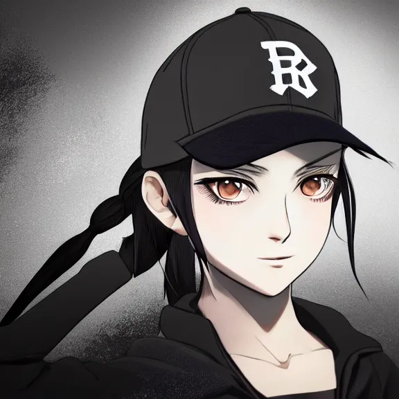 Image similar to close-up portrait of a girl with baseball cap in danganronpa style, digital art by Rui Komatsuzaki, elegant, extremely detailed, 8k, trending in artstation
