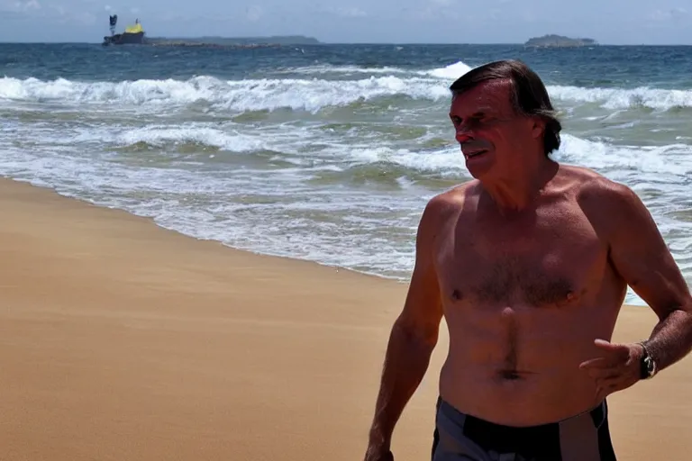 Image similar to president bolsonaro on the beach