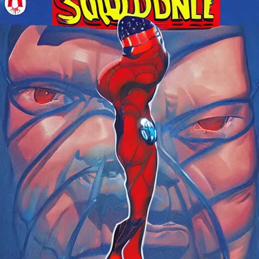 Prompt: comic book cover for'squid president ', art by alex ross