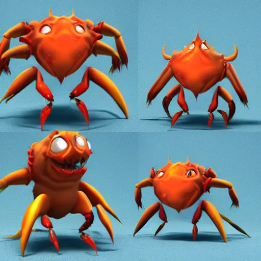 Image similar to crab monster from jrpg, 3 d
