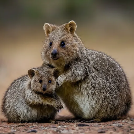 Prompt: epic quokka battle portrait