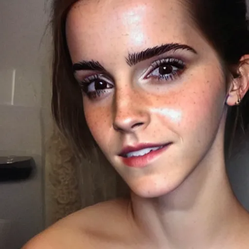 Image similar to a woman who is a combination of emma watson and kim kardashian, close - up