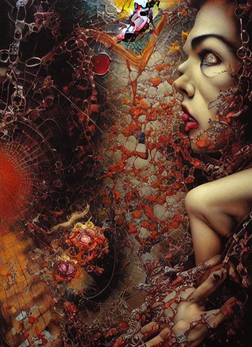 Prompt: realistic detailed image of a person in an old soviet psycheatric padded cell by Ayami Kojima, Amano, Karol Bak, Greg Hildebrandt, and Mark Brooks, Neo-Gothic, gothic, rich deep colors. Beksinski painting, part by Adrian Ghenie and Gerhard Richter. art by Takato Yamamoto. masterpiece